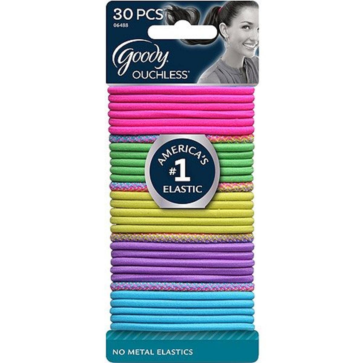 Goody WoMens Ouchless Braided Elastics, Neon Tribal, 30 Count