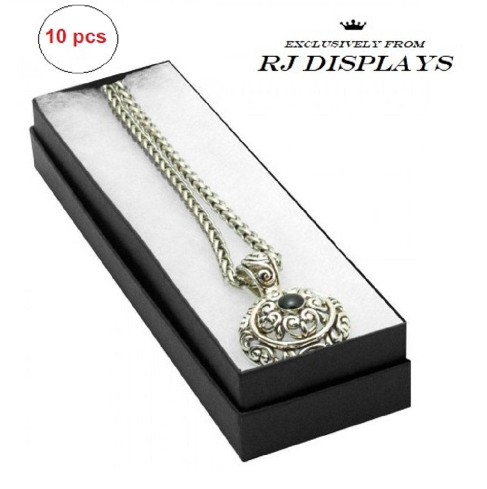 RJ Displays-10 Pack Jewelry Boxes Cotton Filled Assorted Mixed Gift Box Set for Ring, Pendants, Necklace, Bracelets Watch (Matte Black)