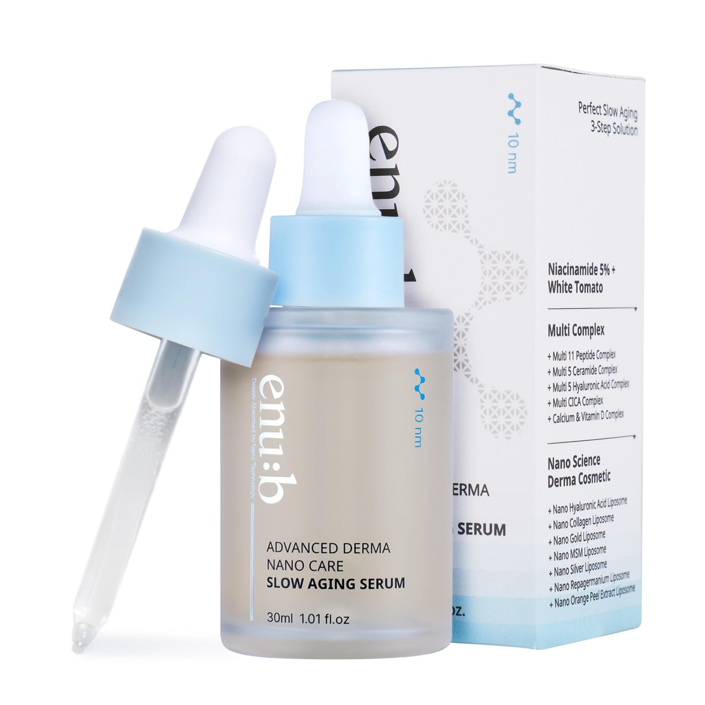 enu:b Multi-7 Nano Liposome All-in-One Slow Aging Face Serum with Hyaluronic Acid, Niacinamide, Adenosine & Collagen - Helps Improve the Appearance Beauty & Personal Care tomnada