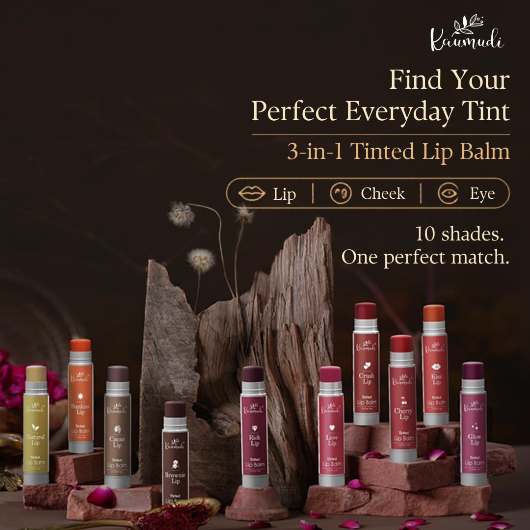 Kaumudi Handmade & Natural Lip Balm for Women & Men with Rose Damascena & Saffron Essential Oil (Love Lip) Beauty and Personal Care Kaumudi