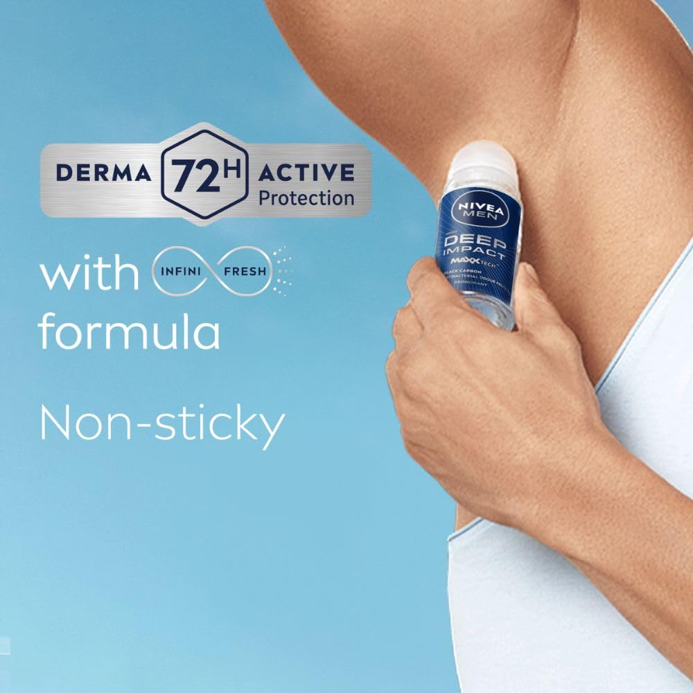 NIVEA MEN Deep Impact Freshness Deodorant Roll-on - For MEN, 50ml Beauty and Personal Care NIVEA