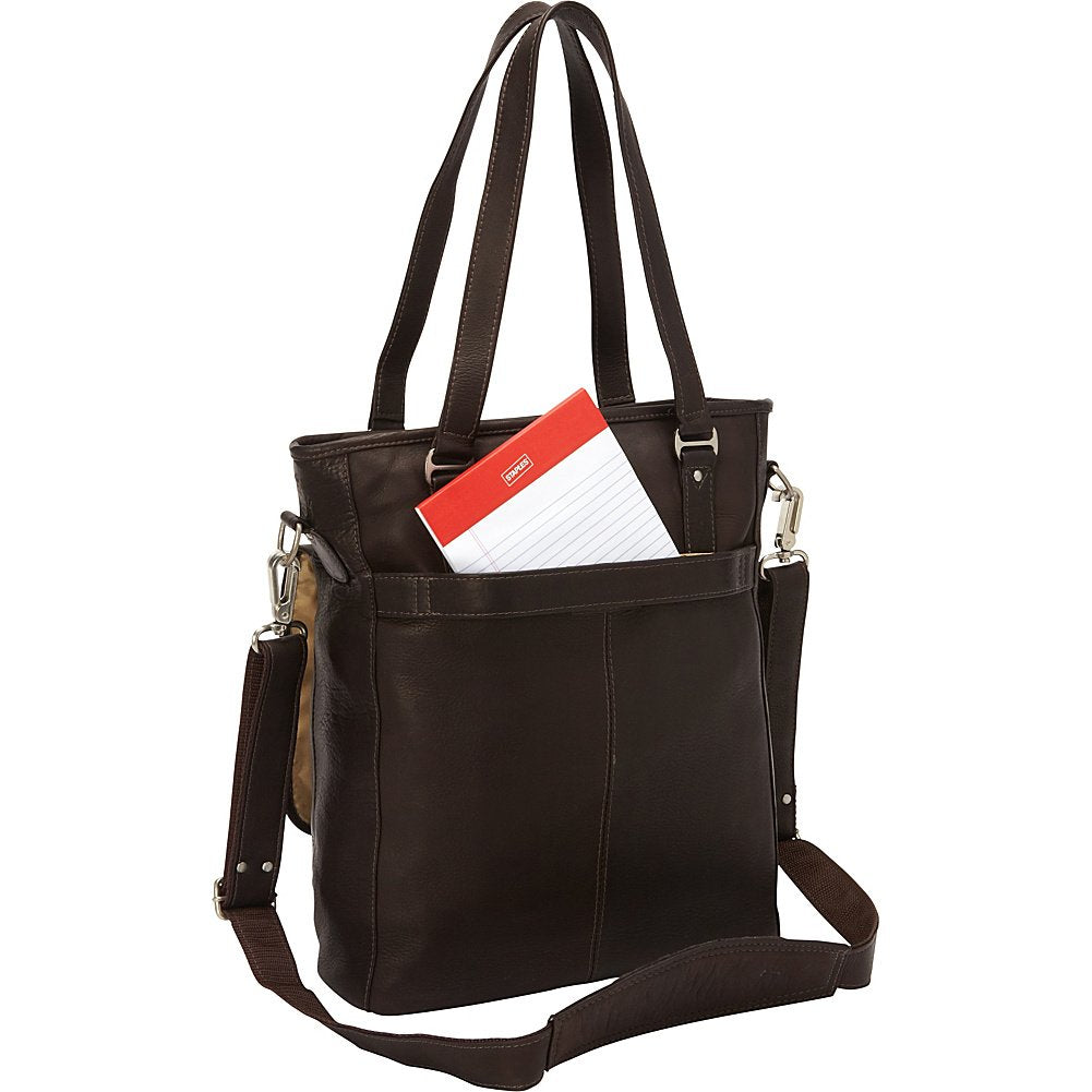 Piel Leather Laptop/Tablet Carry-All Tote, Chocolate, One Size