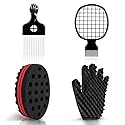 Selalu Curl Sponge Set with Glove, Metal Brush Pick and Twist Comb for Men and Women