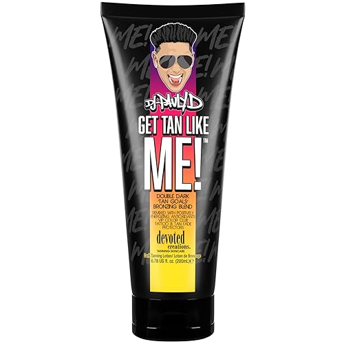 Devoted Creations DJ Pauly D Get Tan Like Me! Dark Tanning Lotion - Double Dark ‘Tan Goals’ Bronzing Blend - Remixed with Positively Energizing