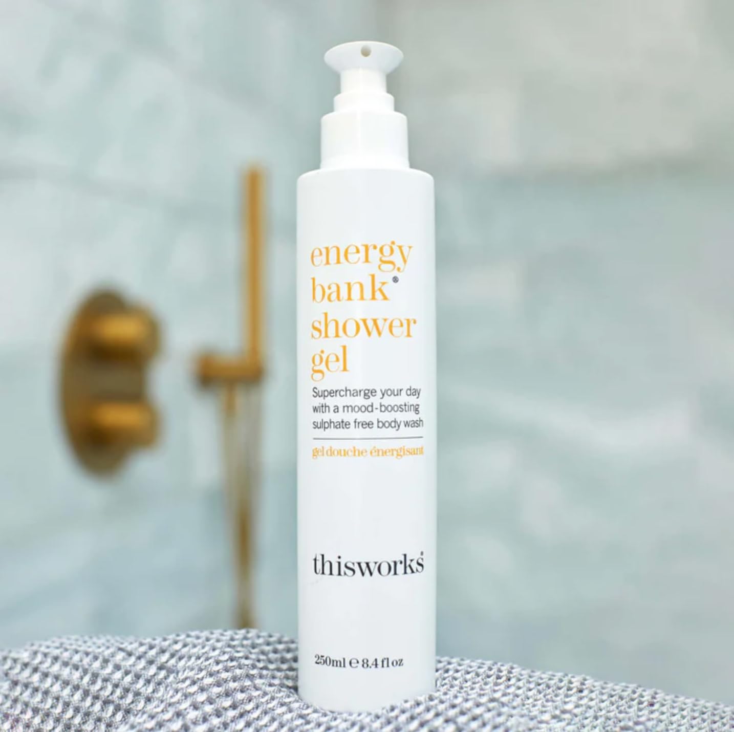 THISWORKS Energy Bank Shower Gel: Supercharge Energy, Clean & Hydrate Skin, 250ml | 8.4 fl. oz
