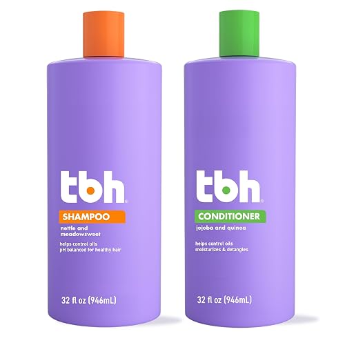 TBH Kids & Teen Shampoo and Conditioner Set - Sulfate & Paraben Free, Lightweight & Hydrating Hair Care for All Hair Types - 2-Pack, 32 oz Each