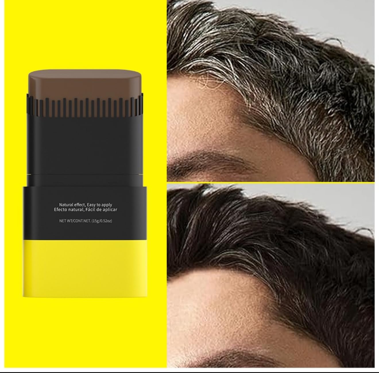 Hair Root Touch-Up Stick, Instant Grey Root Cover Up | Dual-Sided Ergonomic Comb Design For Natural Gray Coverage Conceals Hair Thinning Hair