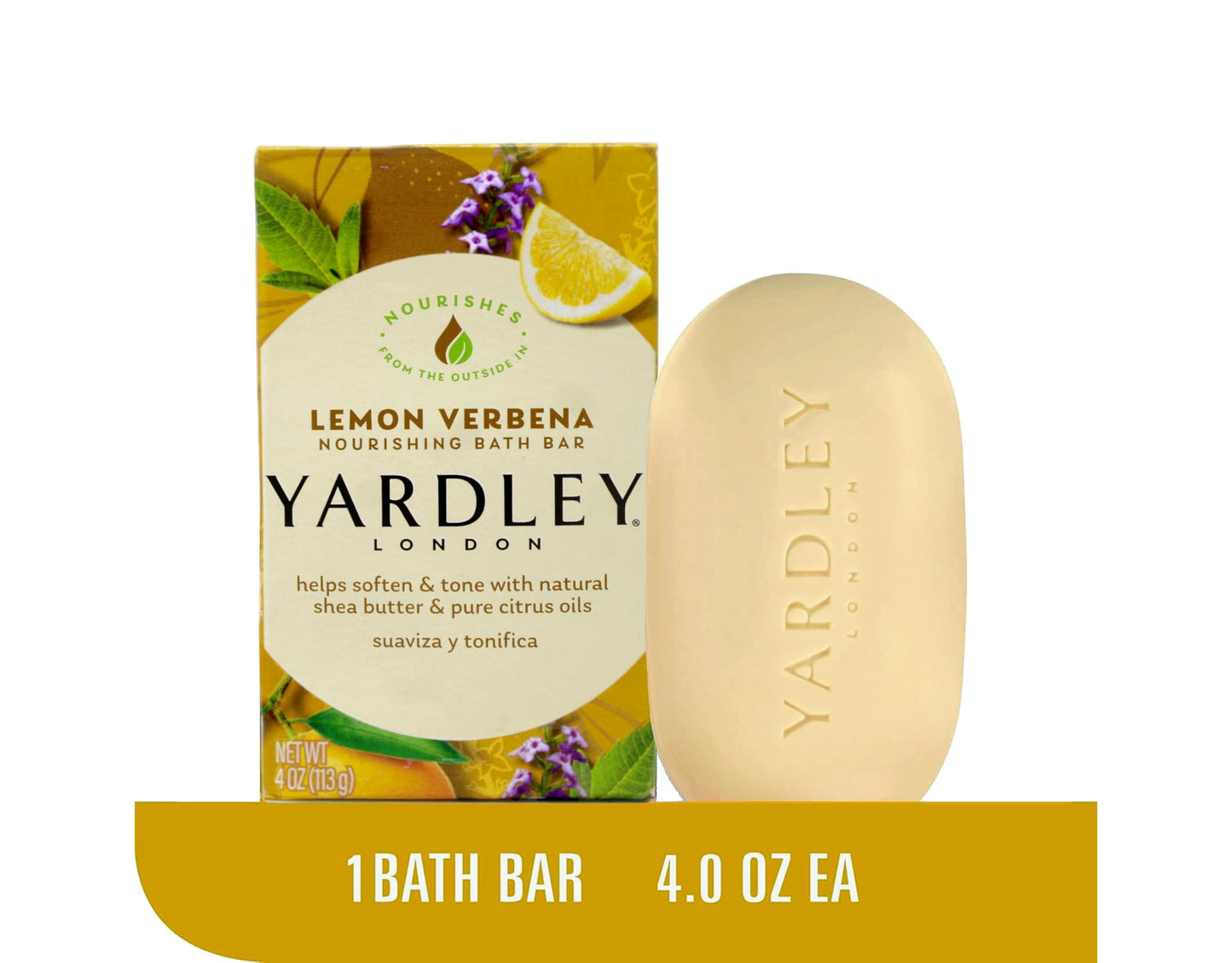 Yardley London Moisturizing Bar Lemon Verbena With Shea Butter 4.0 oz (Pack of 6)
