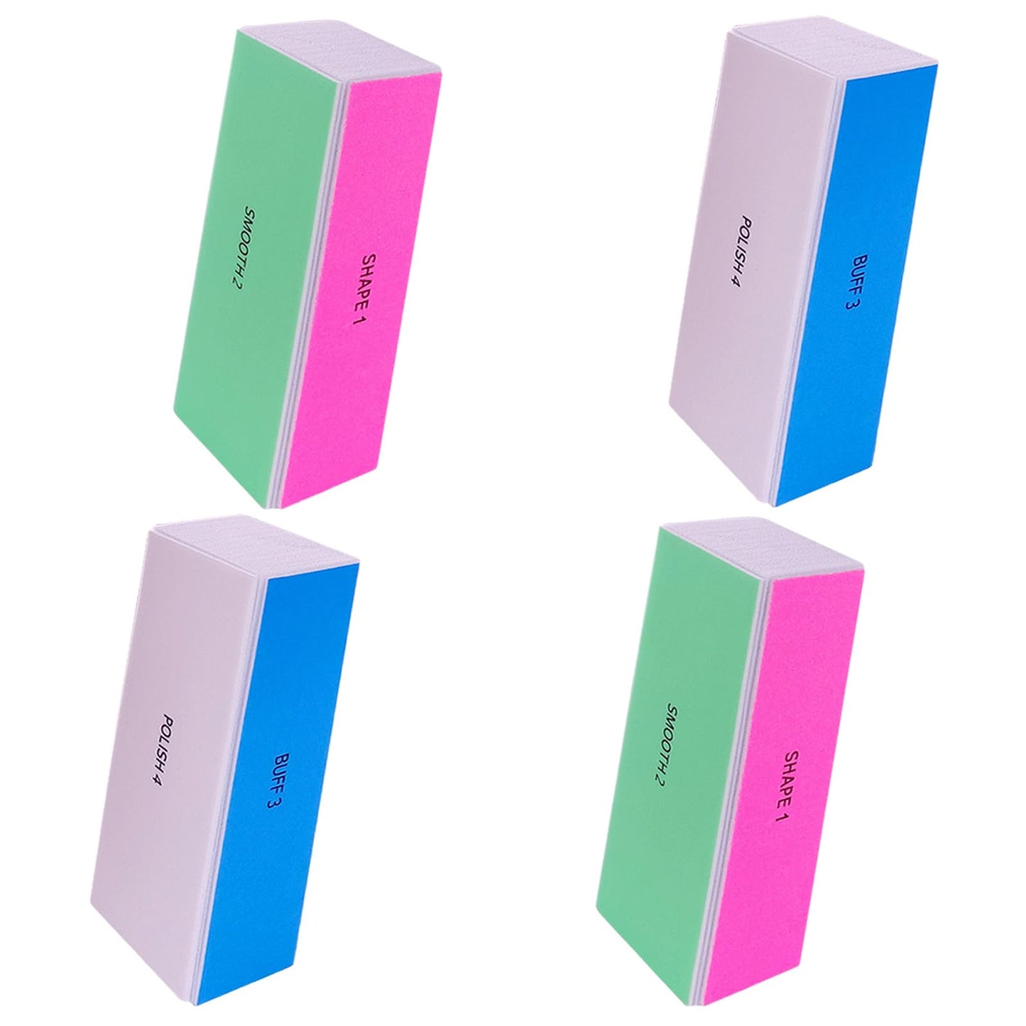 4 Way Nail Buffer Block (4 Pcs), Nail Shine Buffers Blocks Files for Natural and Acrylic Nails Smoother Buffing Block Polisher Fingernail File Buffer Beauty and Personal Care HomeyEra