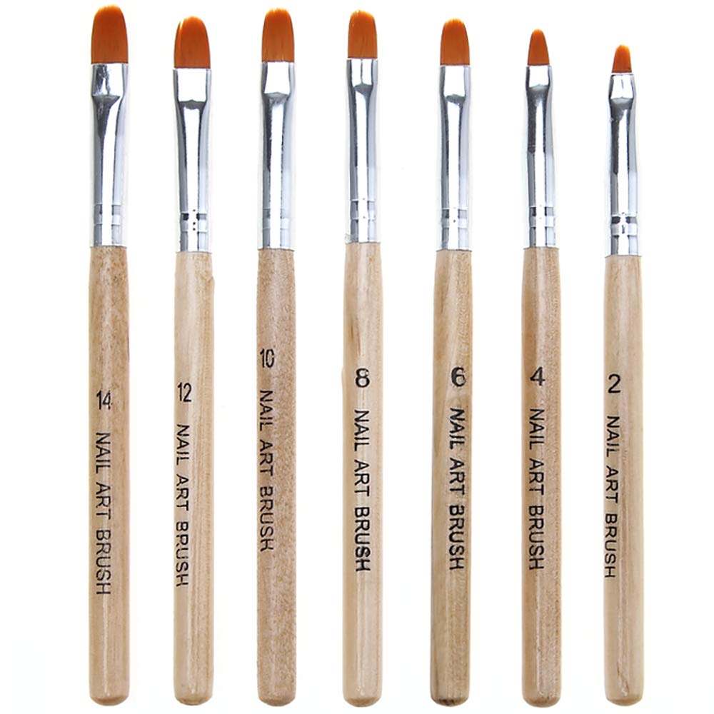 WOKOTO 14 Pcs Acrylic Nail Brush Set, UV Gel Nail Acrylic Brush Tips Builder Brush Nail Painting Brush Pen Nail Dust Brush 3d Nail Art Brush Nail