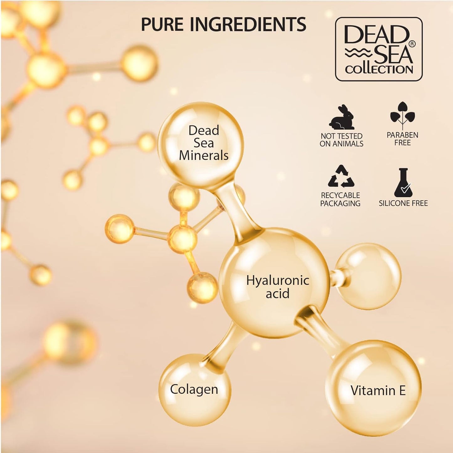 Dead Sea Collection Day Cream for Face with 5% Hyaluronic Acid, Dead Sea Minerals, and Vitamin E - Anti Aging Nourishing Skin Care Moisturizer