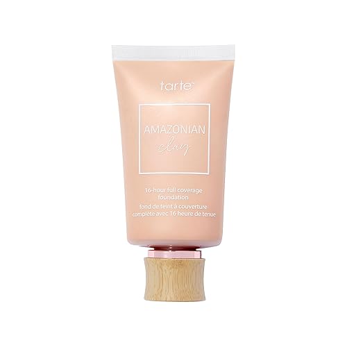 tarte Amazonian clay 16-hour Full Size coverage foundation - Matte Finish Foundation, Vitamin E for Hydration & Smooth Looking Skin, Vegan & Cruelty-Free, full size, light beige