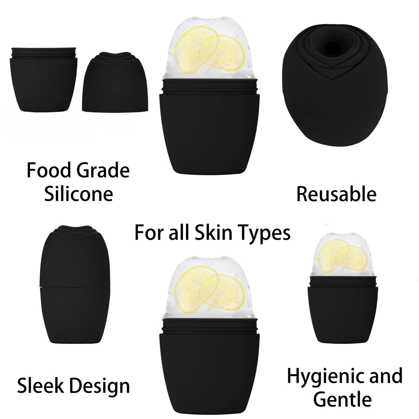 Evmliy 2Pack Ice Face Roller, Silicone Ice Roller for Face to Tighten and Lift Skin, for Face & Eye Puffiness Relief, Reusable Facial Mold for Neck
