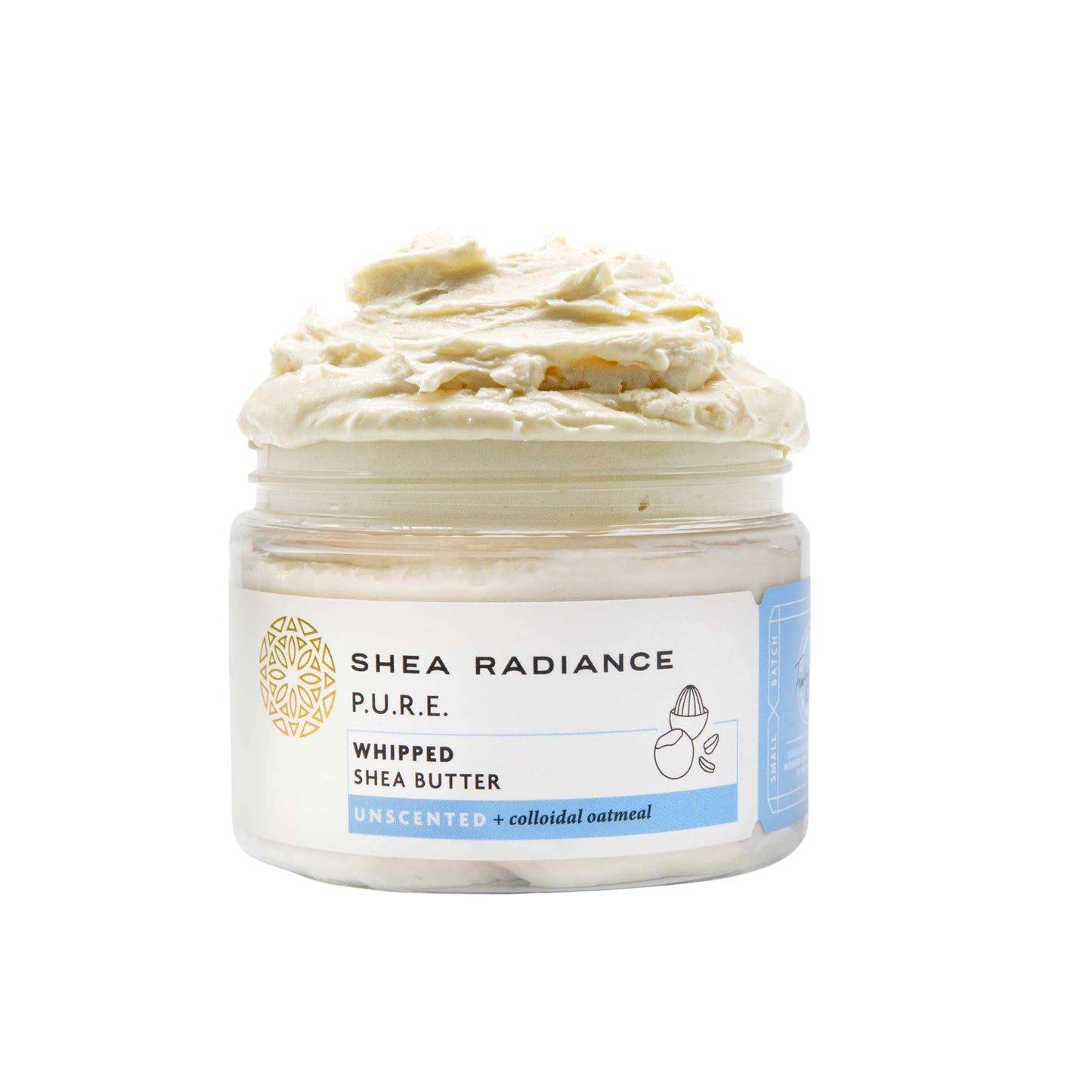 Shea Radiance P.U.R.E. Whipped Shea Butter with Colloidal Oatmeal - Whipped Body Butter Blended with Skin Soothing Oatmeal & Moisturizing Rice Bran
