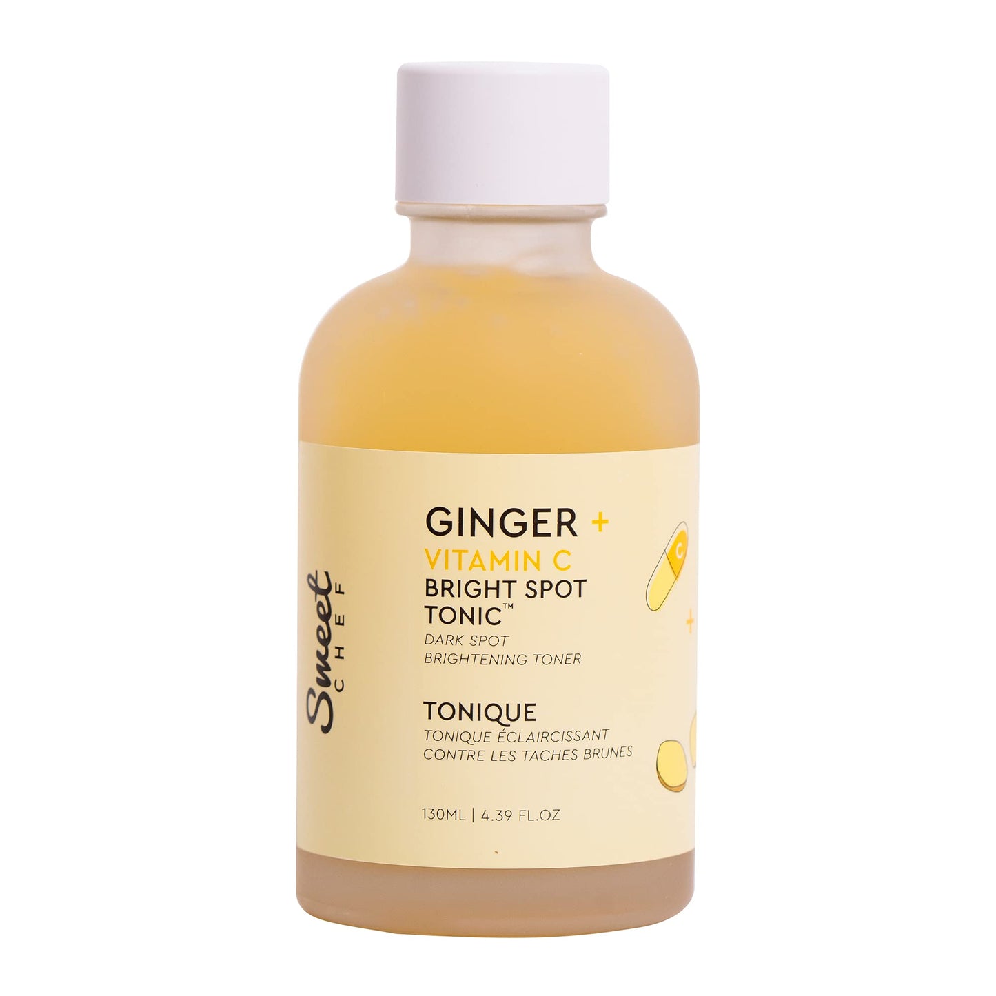 Sweet Chef Ginger + Vitamin C Spot Tonic 130ml – Hydrating Facial Toner with Turmeric to Smooth Skin & Fade Dark Spots
