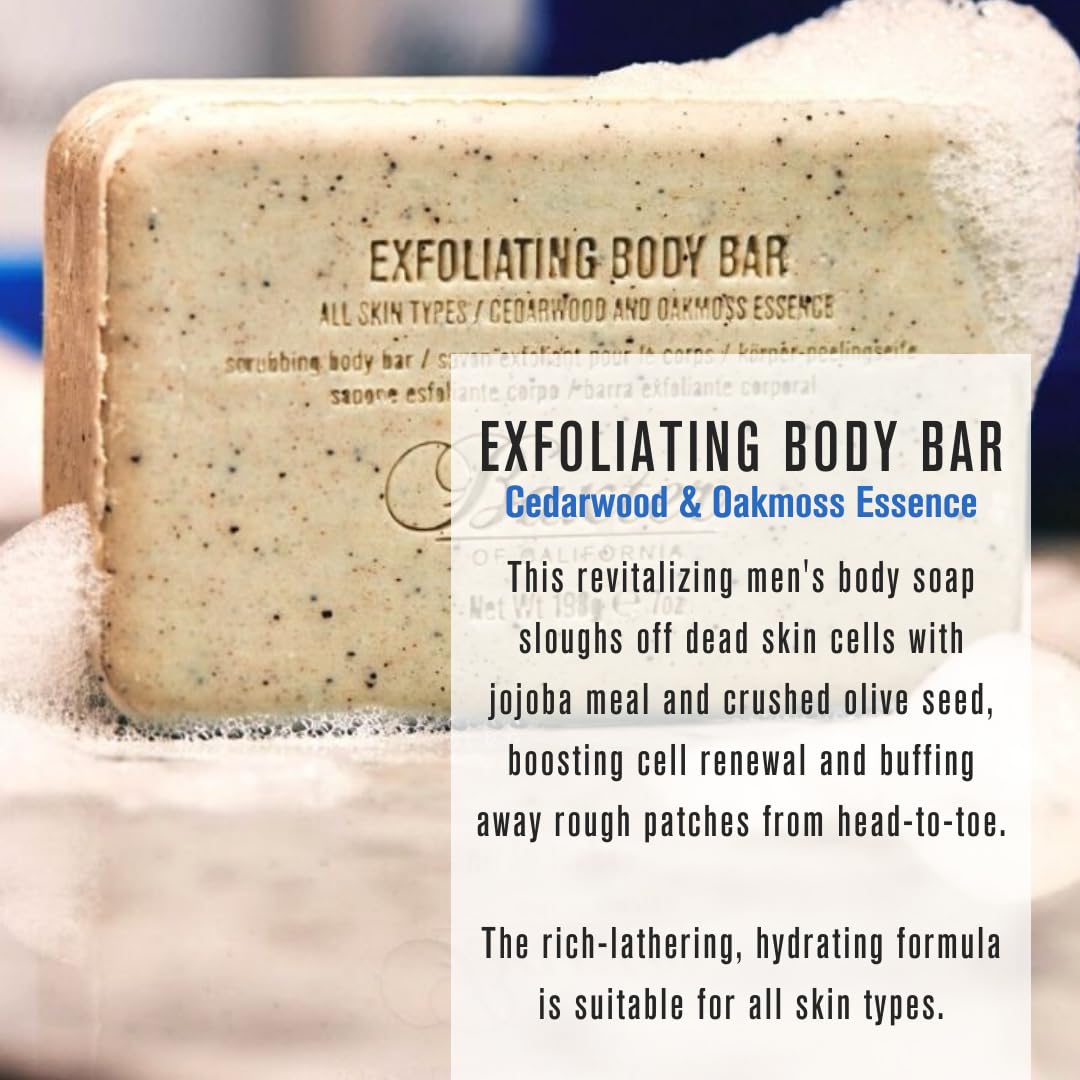 Baxter of California Men’s Exfoliating Body Bar Soap, Deep Cleansing & Moisturizing Formula with Cedarwood & Oak Moss, Buffs Away Dry Skin for All Beauty & Personal Care Baxter of California