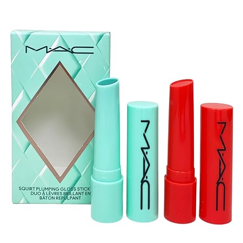 MAC M·A·C Cosmetics Holiday Exclusive Squirt Alert Plumping Lip Gloss Stick Duo Set - Mint To Be/Heat Sensor
