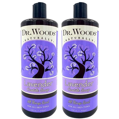 Dr. Woods Lavender Liquid Castile Soap - Castile Soap with Pure Lavender Oil, Body Wash for Men and Women, Natural Cleanser for Face, Hands, and Body