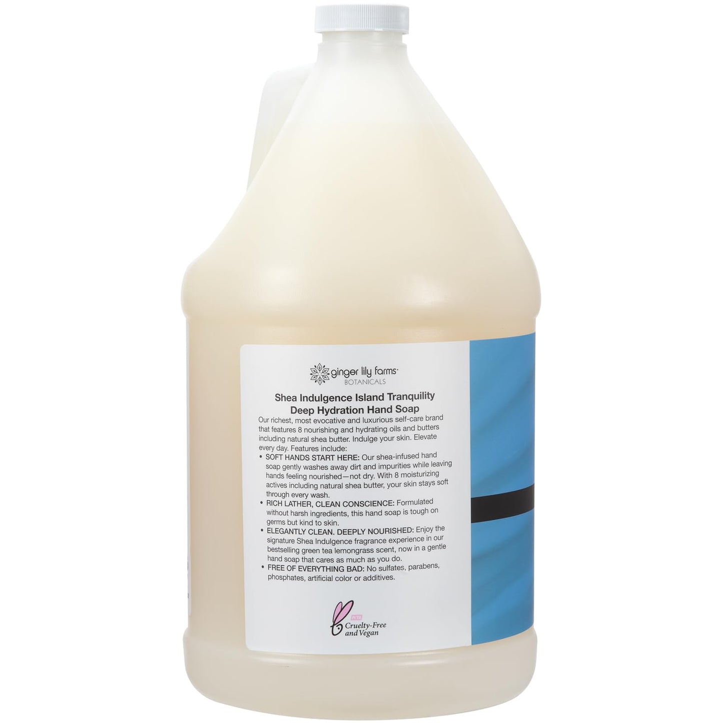 Ginger Lily Farms Botanicals Shea Indulgence Deep Hydration Liquid Hand Soap Refill, Island Tranquility, 100% Vegan & Cruelty-Free, Green Tea