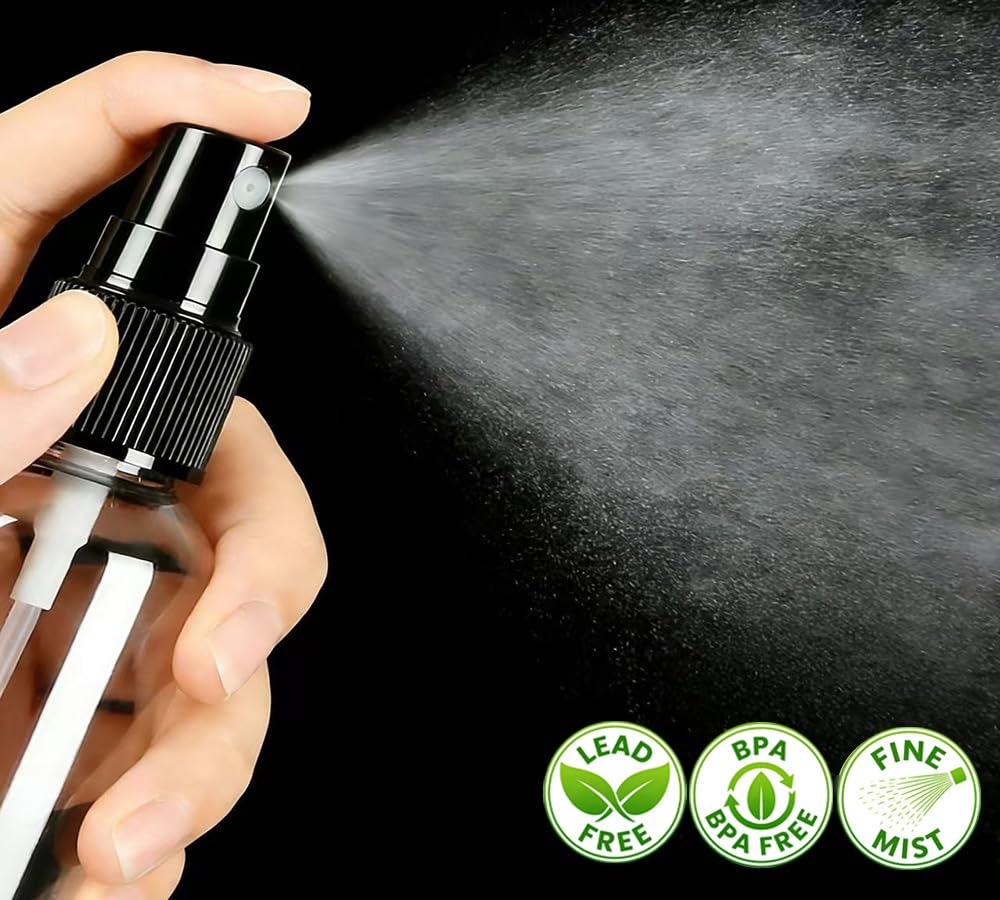Lekroos 1 Oz Travel Spray Bottles, Thickened Reusable Refillable Plastic Sprayers 2 Pack Beauty and Personal Care Lekroos