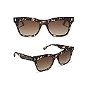 DIFF Bradley Designer Rectangular Sunglasses for Men and Women | Espresso Tortoise + Brown | 100% UVA/UVB Polarized Protection