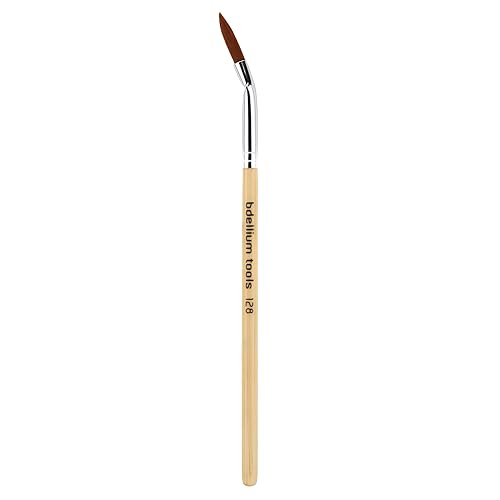 Bdellium Tools Professional Makeup Brush - Special FX Series 128 Bent Liner - With Soft Synthetic Fibers, For Painting Beneath Forehead (Bamboo, 1pc)