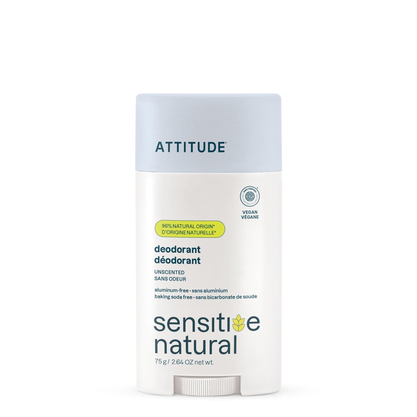 ATTITUDE Deodorant for Sensitive Skin, Aluminum Free & Baking Soda Free, Gentle & Vegan, Long-Lasting Odor Protection, Unscented, 2.64 Oz Beauty and Personal Care ATTITUDE Default Title