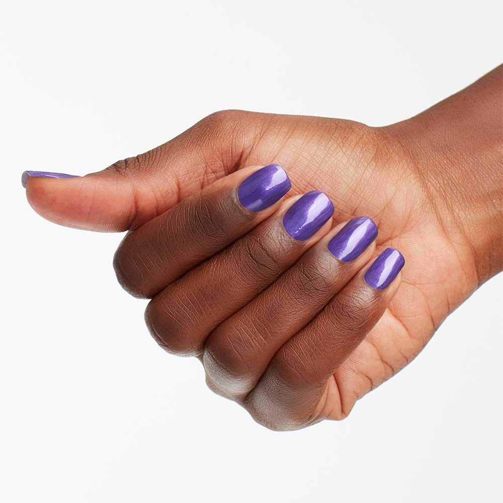 OPI Nail Lacquer Purple With a Purpose | Opaque Dark Purple Shimmer Chip Resistant Nail Polish | Vegan, Fast Drying, Streak Free