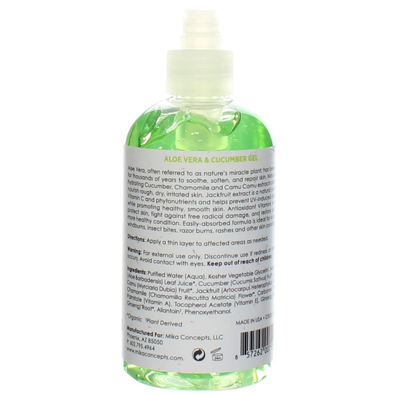 MIKA NATURALS Aloe Vera & Cucumber Gel (8 oz.)
