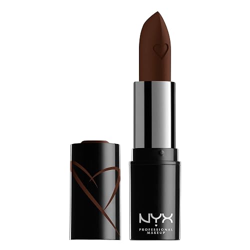 NYX PROFESSIONAL MAKEUP Shout Loud Satin Lipstick, Infused With Shea Butter - Grind (Cool Chocolate)