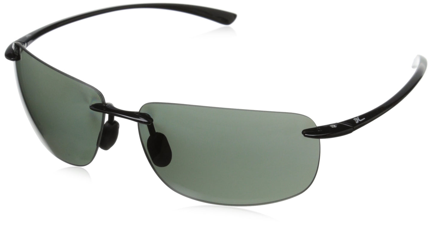 Hobie Rips Polarized Rimless Sunglasses, Shiny Black, 62 mm