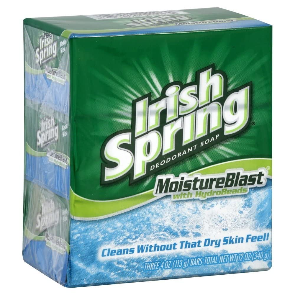 Irish Spring Deodorant Bar Soap, Moisture Blast, 3.75 Ounce , 20-bars Package Beauty & Personal Care Irish Spring