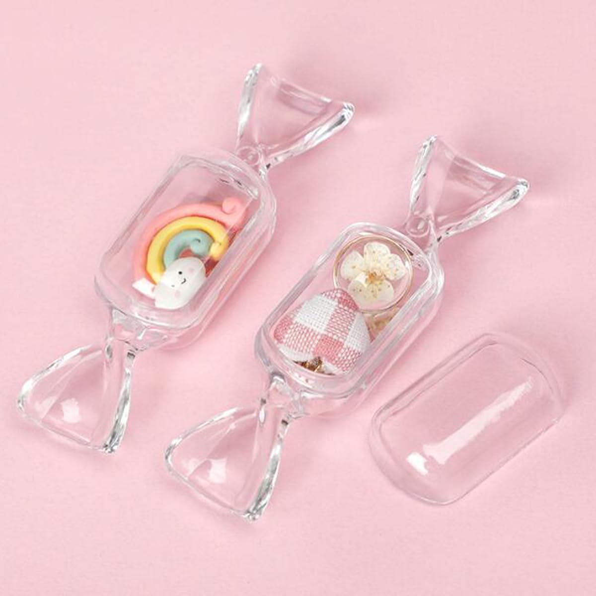 FZBNSRKO 50Pcs Candy Shaped Jewelry Box Mini Candy Jewelry Organizer Earring Organizers Box For Travel Jewelry New Year Valentine's Day Present…