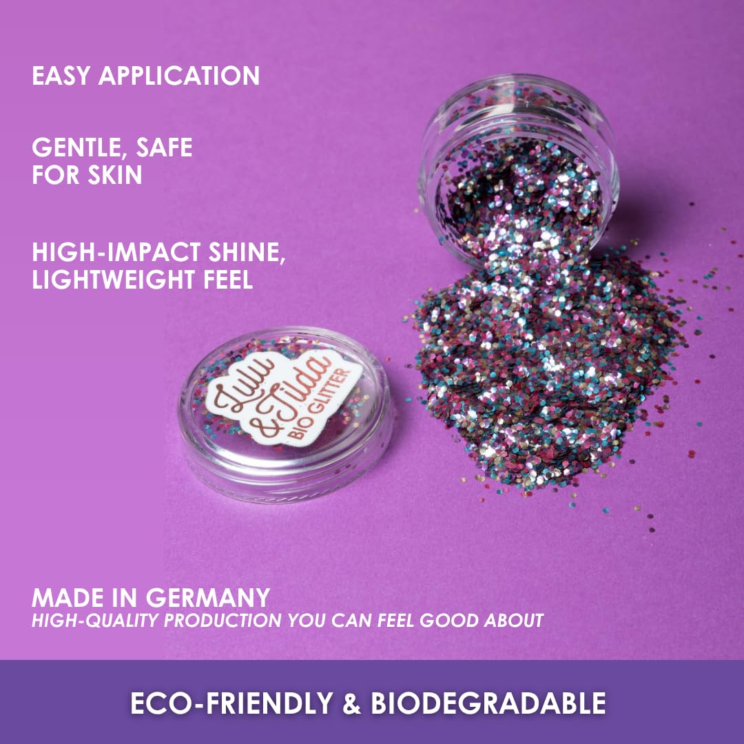 Biodegradable Glitter, 8 Colors, Vegan, for Hair and Body, Safe for Children (Mermaid Scales)