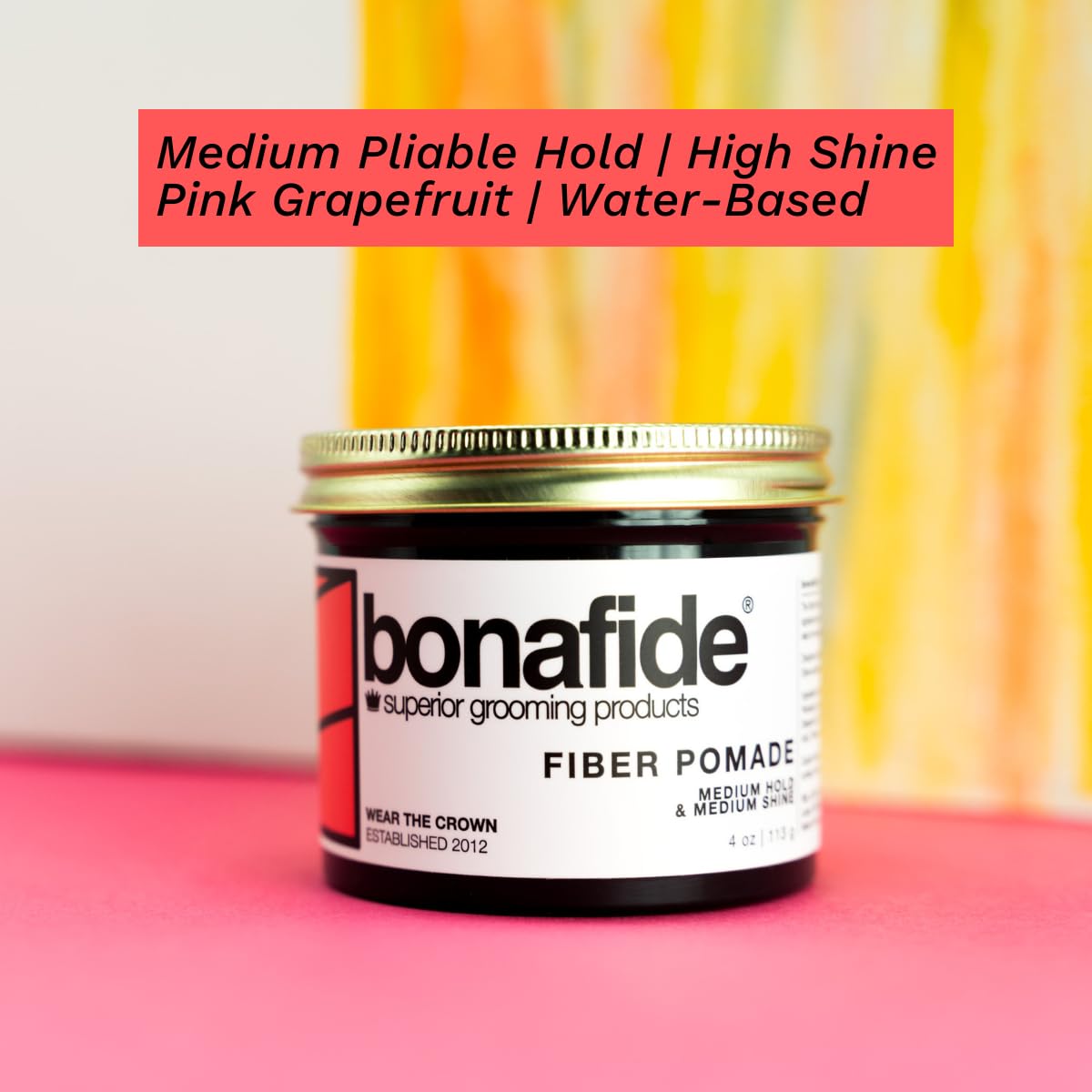 Bona Fide Pomade, Fiber Pomade 4 oz. | Medium Shine & Control for Messy Texture | Easy to Wash Out
