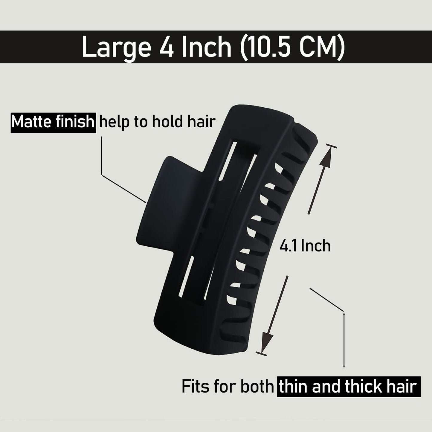 Nalodu Hair Claw Clips Large 4 Inch Matte No Slip Big Rectangle Jumbo Jaw Clip Clamp for Thick Hair Women, 6 Pack Beauty and Personal Care Nalodu
