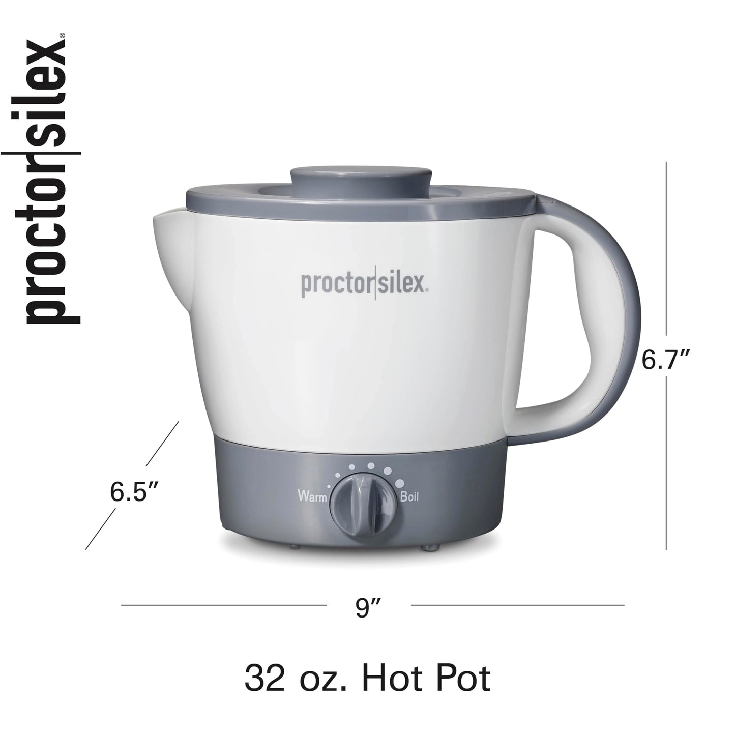Proctor Silex 32oz Adjustable Temperature Hot Pot, Electric Kettle for Tea, Boiling Water, Cooking Ramen, Noodles and Soup, PFAS-Free Nonstick…