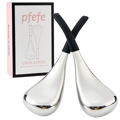 pfefe Ice Globes Facial Skin Care Tools for Women Face Eyes, Stainless Steel Face Beauty Cryo Sticks for Girls Ladies, Esthetician Supplies Cooling
