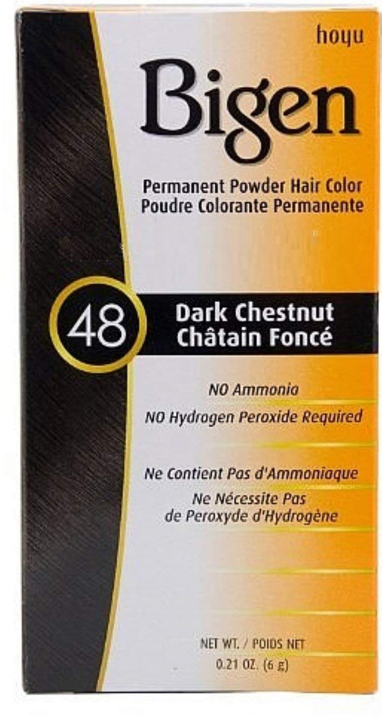 Bigen Permanent Powder Hair Color 48 Dark Chestnut 1 ea (Pack of 8)