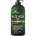 Aloe vera Gel - from 100% Pure Organic Aloe Infused with Matrixyl 3000 (Peptides), Turmeric - Natural Raw Moisturizer for Face, Body, Hair. Perfect