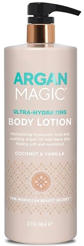 Argan Magic Ultra-Hydrating Coconut & Vanilla Body Lotion with Hyaluronic Acid for Dry Skin - Nourishes Skin, Restores Moisture, Smooths & Softens |