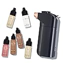 Luminess Breeze Duo Airbrush Makeup System, Deep Coverage - 9-Piece Kit includes 2x Silk Airbrush Foundation, Apricot Shade Blush, Glow Highlighter