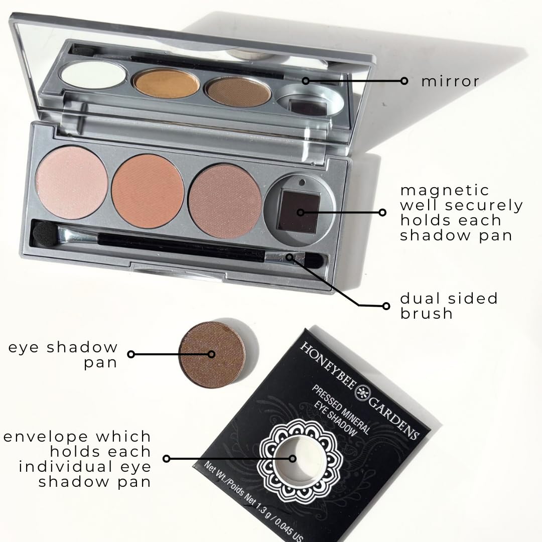 Honeybee Gardens Skinny Dip Eye Shadow Palette, Clean and Bold, 4 Highly Pigmented Colors With Long Lasting Luxe Finish, Vegan, Cruelty-Free