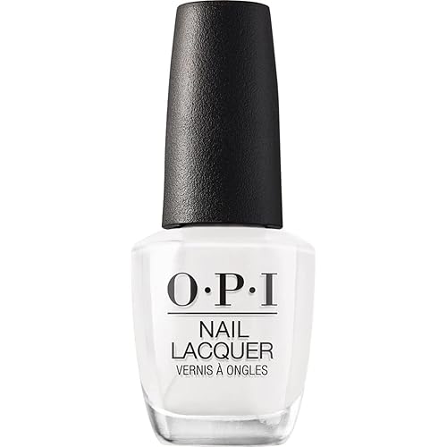 OPI Nail Lacquer Alpine Snow | Opaque Soft White Crème Chip Resistant Nail Polish | Fast Drying, Streak Free