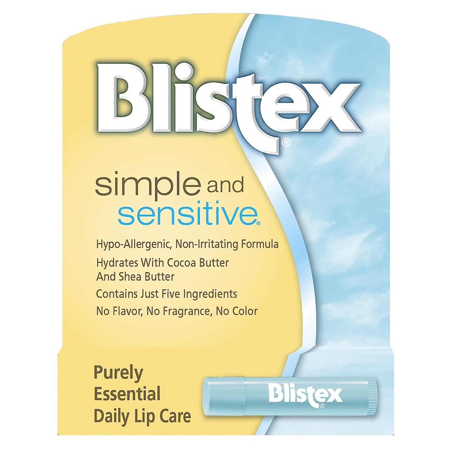 Blistex Simple & Sensitive Lip Moisturizer 0.15 oz (Pack of 10)