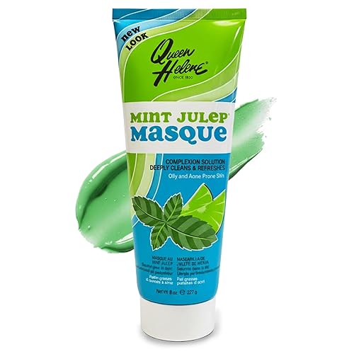 Queen Helene Mint Julep Masque 8 oz - Deep Cleansing Clay Face Mask for Oily & Acne-Prone Skin | Purifies Pores & Soothes with Refreshing Mint |