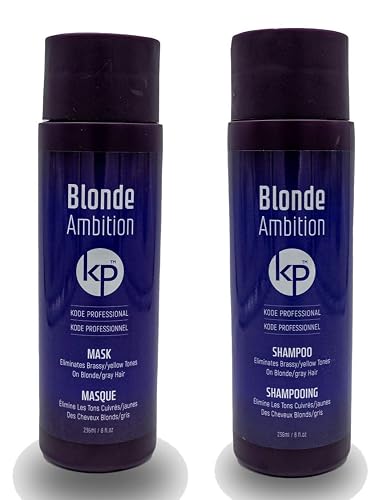 Blonde Ambition Purple Toning Shampoo and Conditioner Set, 8 floz by Kode Professional