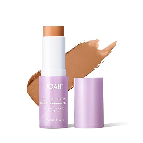 JOAH Crystal Glow Tinted Luminizer Stick, Multitasking Korean Makeup Highlighter and Bronzer Stick, Customizable Formula for a Natural Glow, Peptide