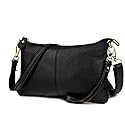 Artwell Genuine Leather Clutch Wallet For Women Wristlet Envelop Crossbody Purse Card Shoulder Bag (Black)
