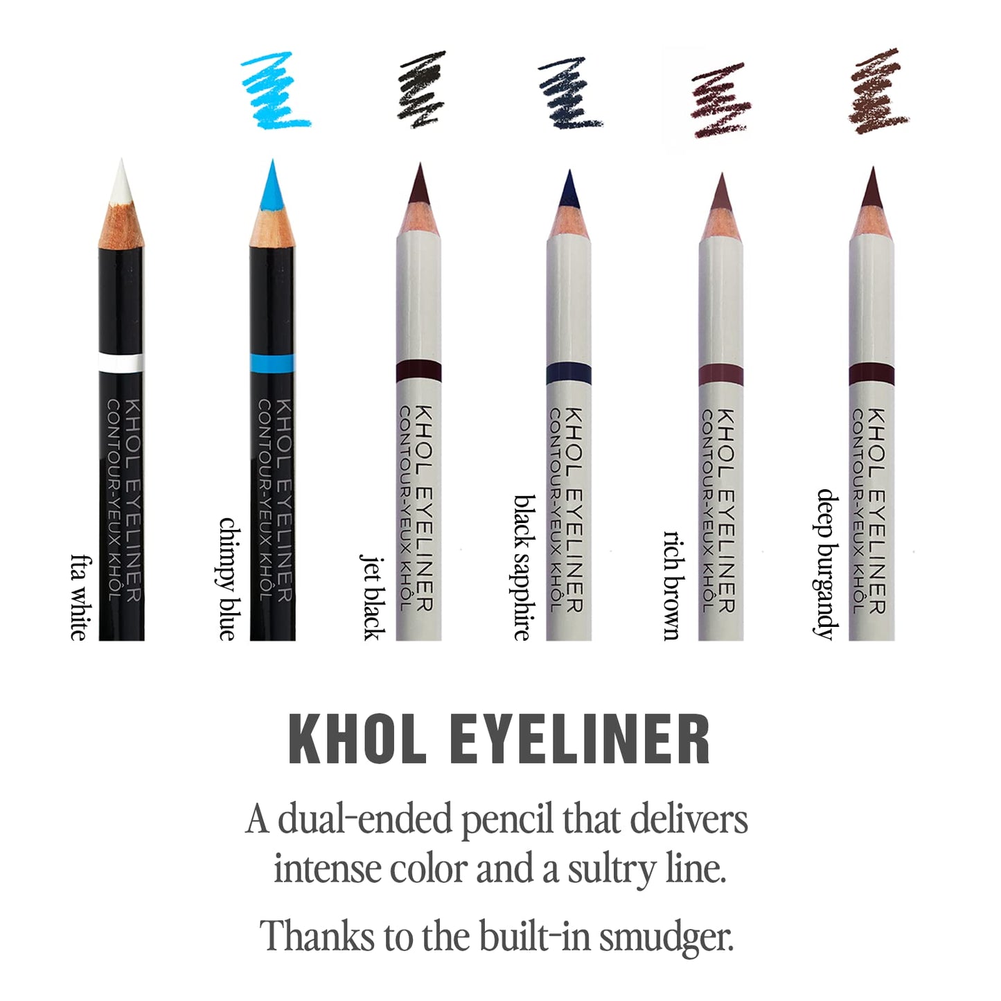 Jillian Dempsey Khol Eyeliner: Clean, Waterproof Eyeliner Pencil with Built-In Smudger for Effortless Blending - Rich Pigment, Cruelty-Free, Deep